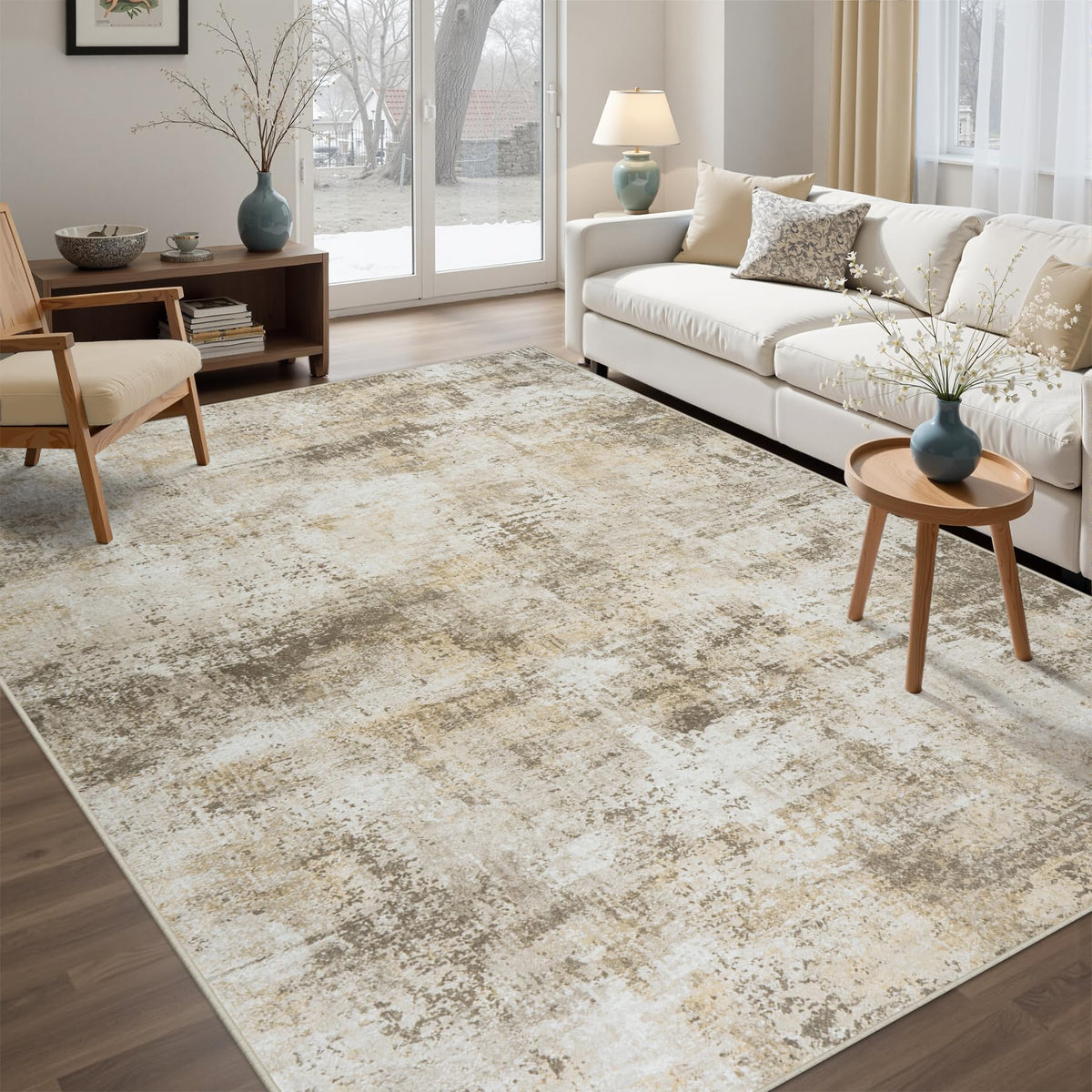 Soft Washable Abstract Area Rug