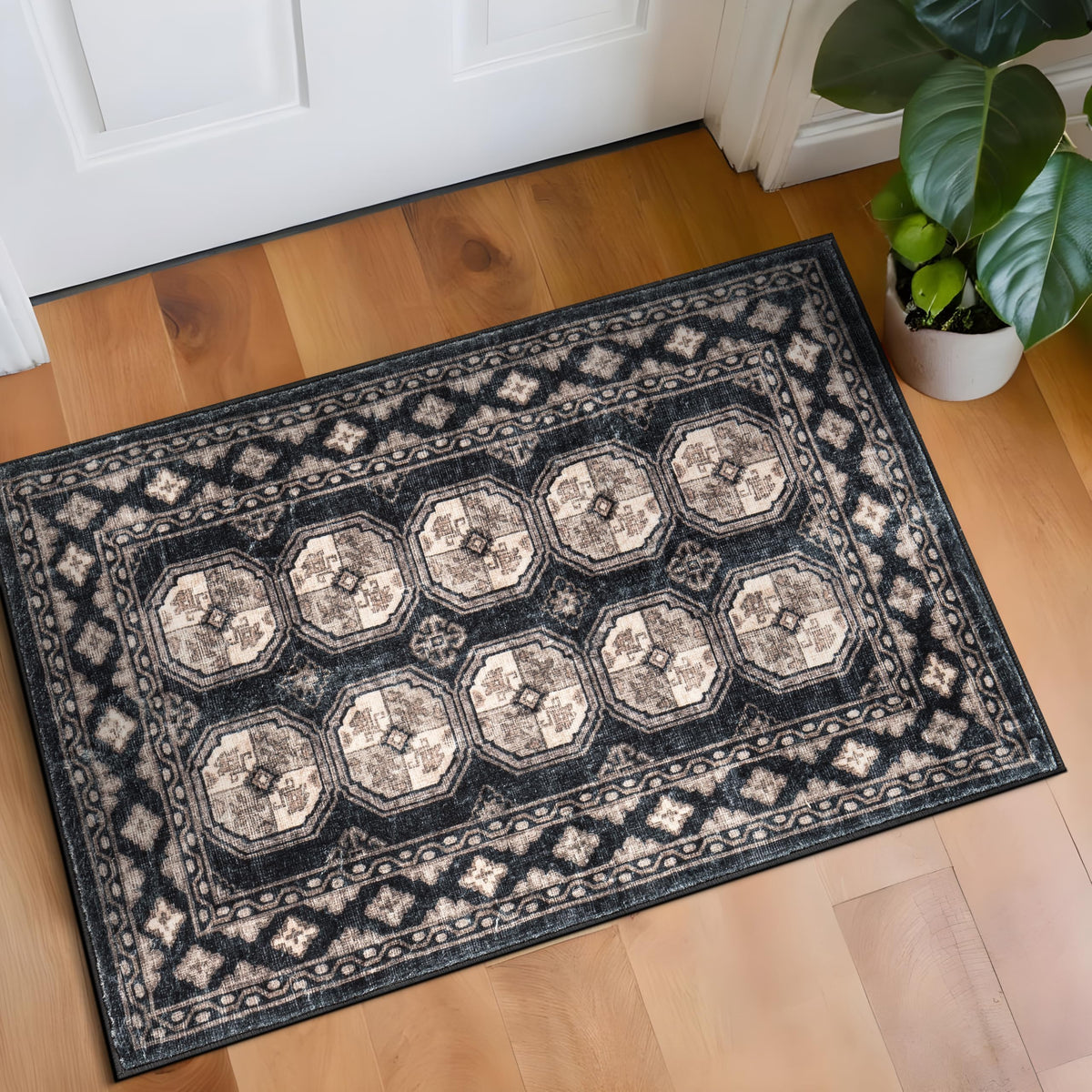 Rugshop Transitional Moroccan Washable Non Slip Area Rug